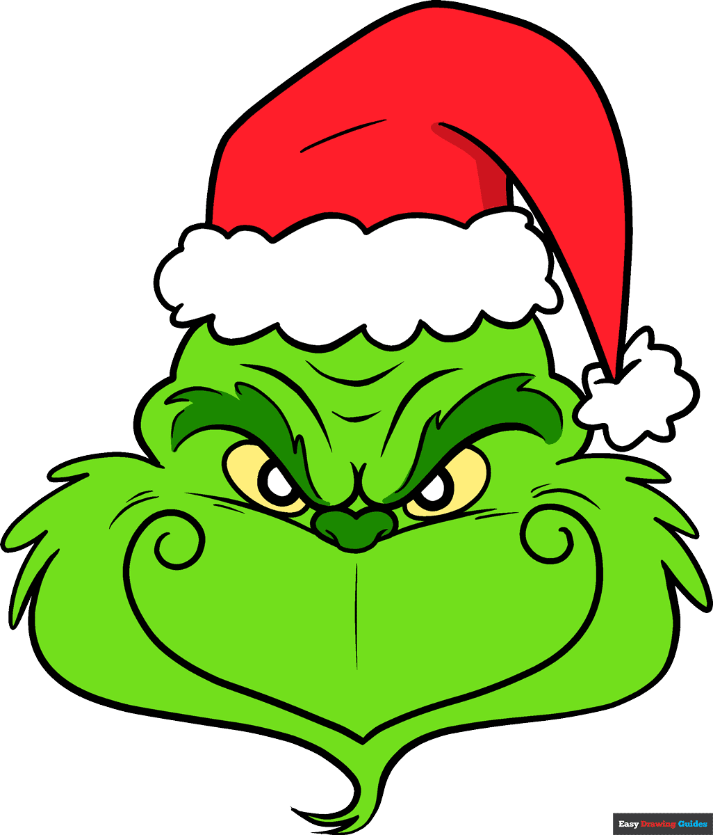 how to draw an easy grinch face - really easy drawing tutorial